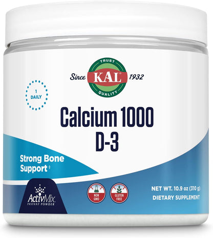 KAL Calcio Vitamin D-3 ActivMix, Polvo de – El calcio contribuye al mantenimiento de los huesos en condiciones – Image 1