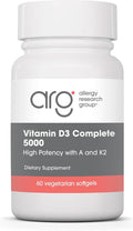 Allergy Research Group Vitamina D3 Completa 5000 - 125 mcg con Vitamina A y K2