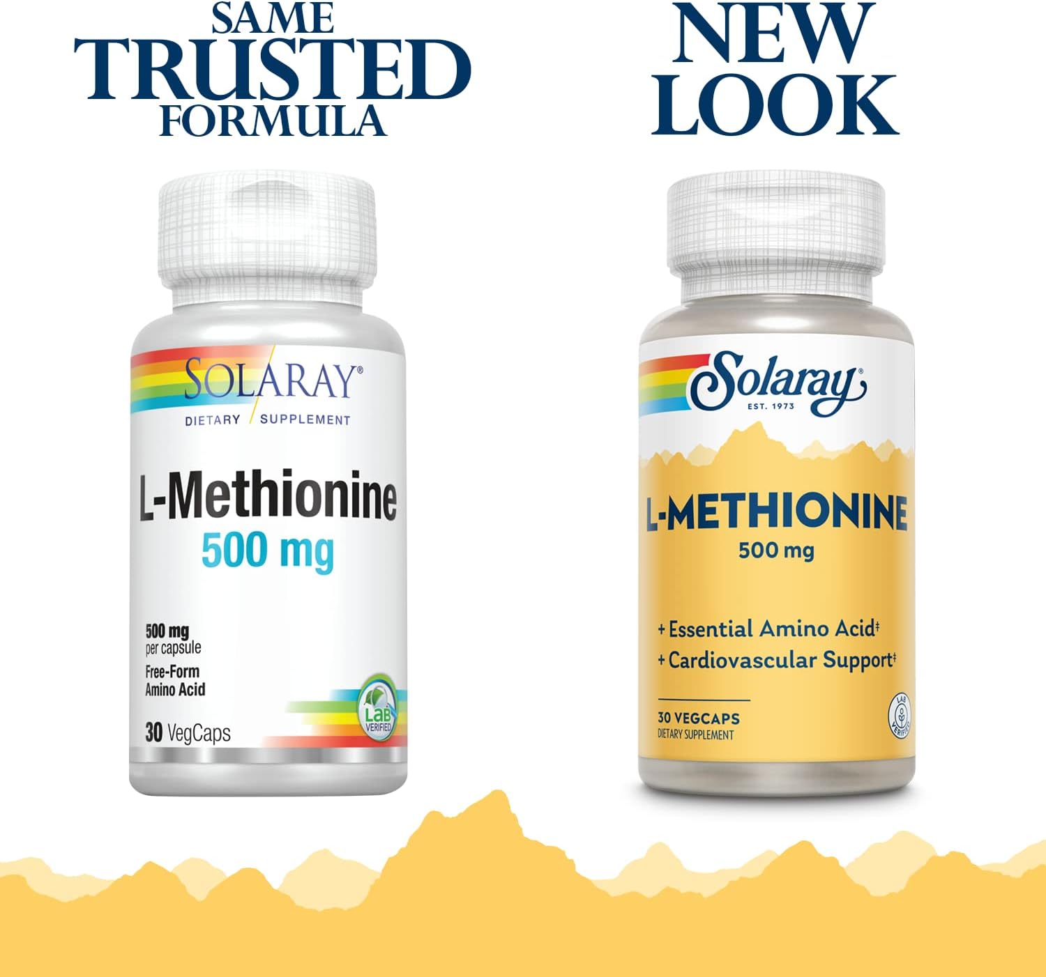 SOLARAY L-Metionina, 500 mg, 30 cápsulas