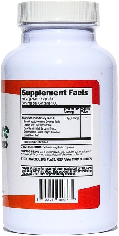 Microfase Fórmula Herbal Premium - Limpieza Intestinal para Humanos y Mascotas - 120 Cápsulas – Image 2