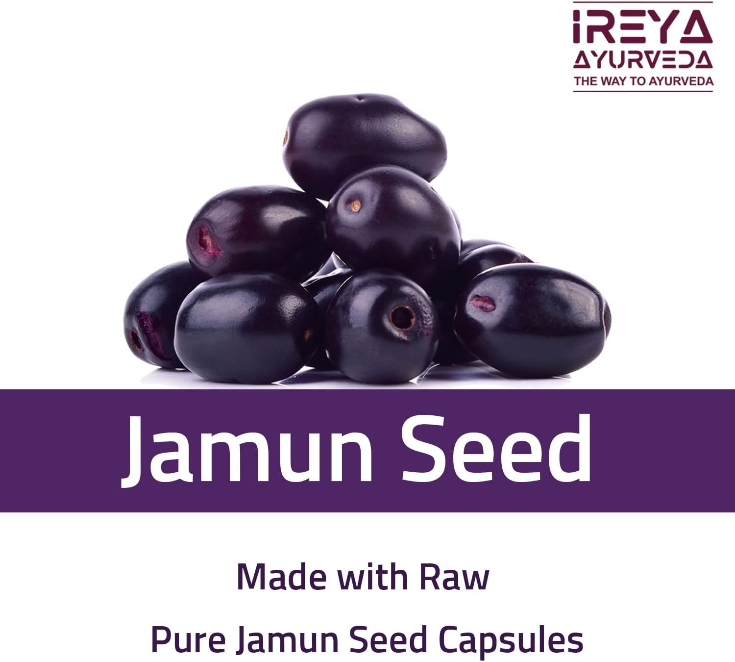 Cápsulas de Semilla de Jamun (Indian BlackBerry) - 90 Cápsulas, 1000 mg
