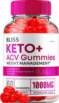 Bliss Keto ACV Gummies 1000mg - Complemento Alimenticio Keto con Vinagre de Manzana (60 Gominolas)