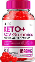 Bliss Keto ACV Gummies 1000mg - Complemento Alimenticio Keto con Vinagre de Manzana (60 Gominolas)