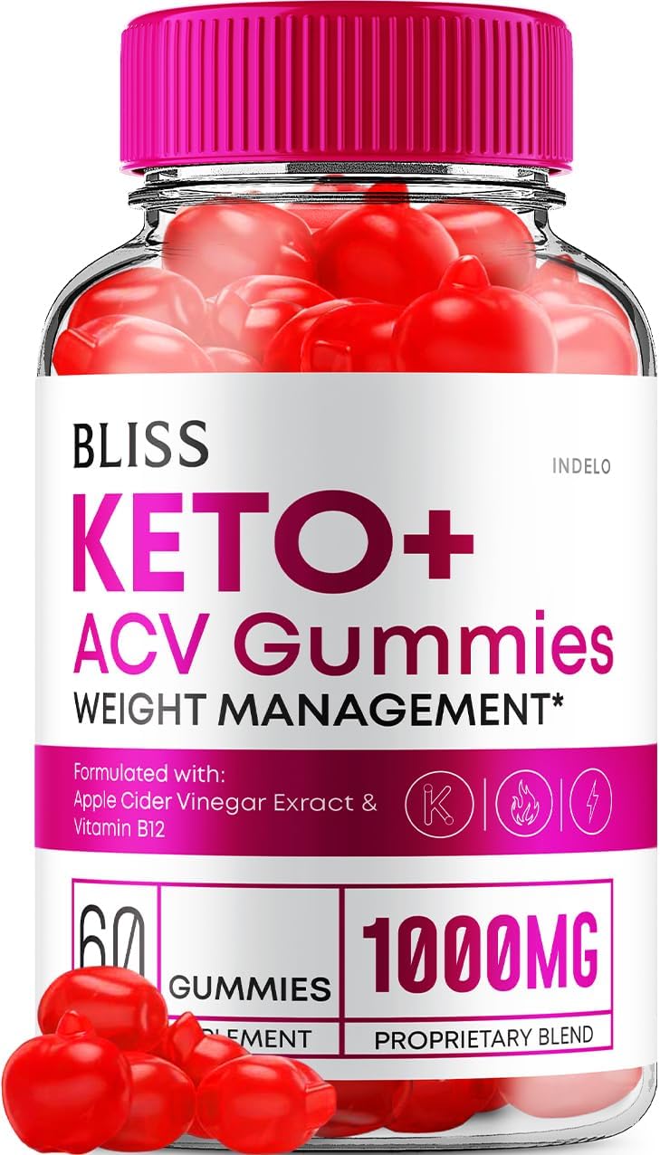 Bliss Keto ACV Gummies 1000mg - Complemento Alimenticio Keto con Vinagre de Manzana (60 Gominolas)