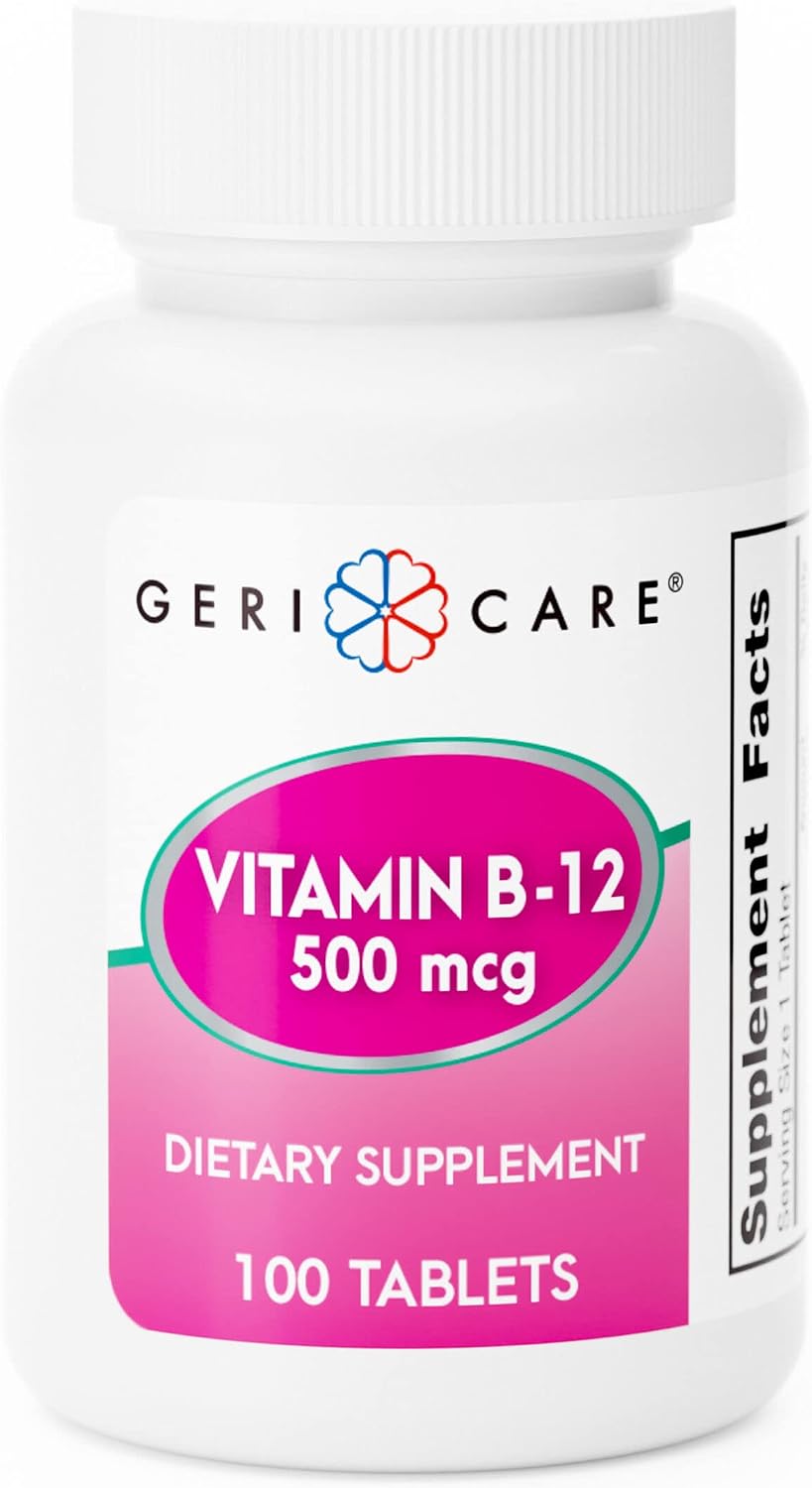 GeriCare Vitamina B12 1000mcg - 100 Comprimidos para Energía y Sistema Nervioso