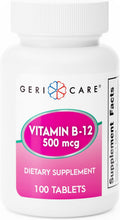 GeriCare Vitamina B12 500mcg – 100 Comprimidos para Energía y Salud Cerebral