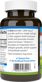 Carlson C-Gels, 1000 mg, Vitamina C en cápsulas blandas, 100 cápsulas
