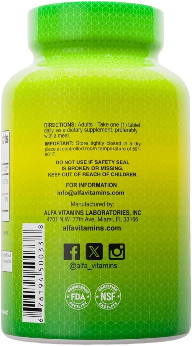 ALFA VITAMINS Vitamina B-1 100 mg, 100 comprimidos
