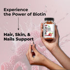 Mishas Nutraceuticals Gominolas de Biotina para Cabello, Piel y Uñas - Extra Fuerte, 60 unidades