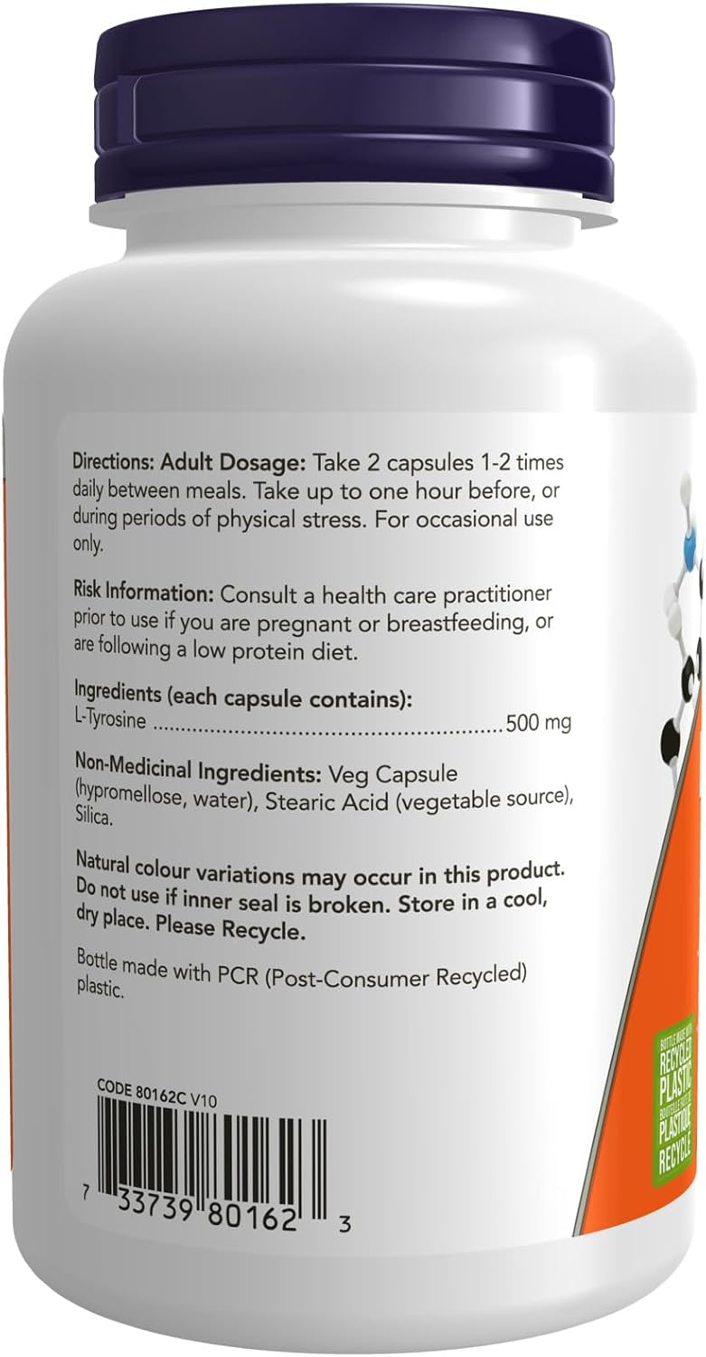 NOW Foods L-Tirosina 500 mg - 120 Cápsulas