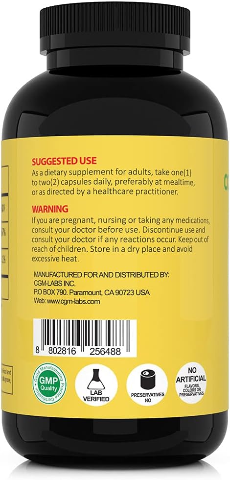 CGMLABS Vitamina C No Ácida 1500mg con Calcio - 500 Cápsulas