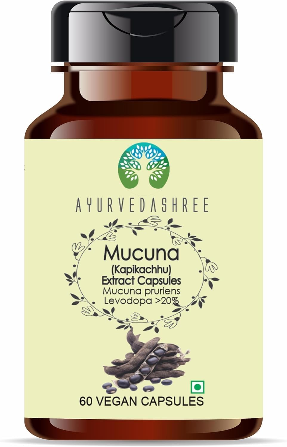 AYURVEDASHREE Safed Musli Extracto 500mg - 60 Cápsulas Vegetarianas | Chlorophytum Borivillianum | 100% Natural | Vegano | Sin Gluten