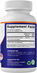 Vitamatic Melón Amargo – Extracto Concentrado 25X – Cápsulas Vegetarianas – 240 Unidades