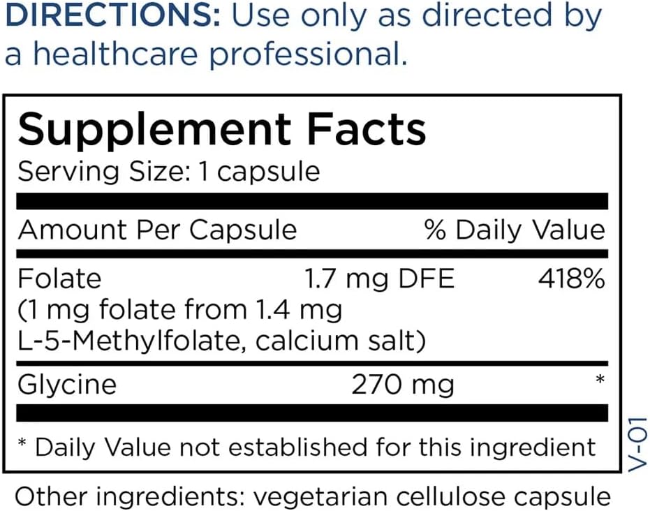 MethylPro L-Metilfolato 1 mg – 90 Cápsulas – Folato Activo para Apoyo a la Metilación