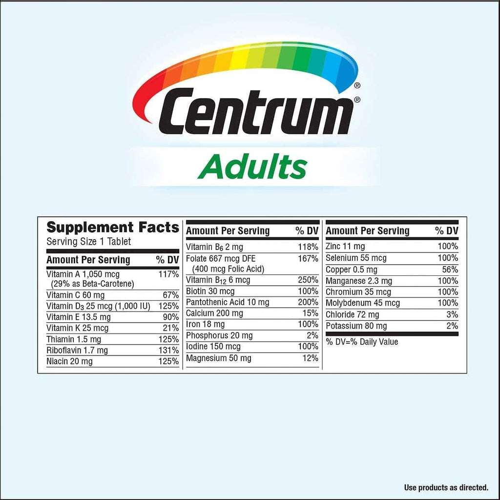 Centrum - Suplemento Multivitamínico y Multimineral para Adultos 425 Comprimidos (365+60)