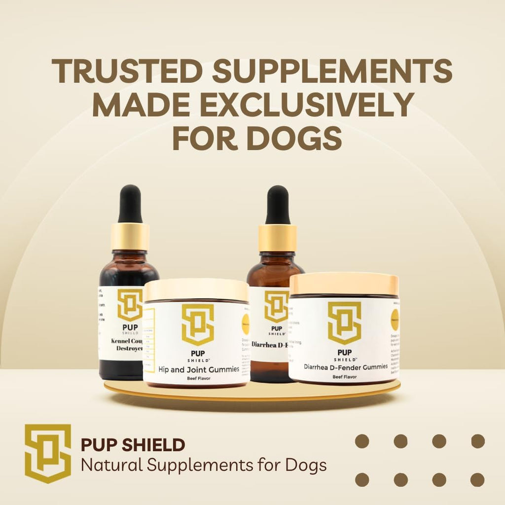 Pup Shield Fórmula de Apoyo Inmunológico Natural para Perros con Probióticos, Hoja de Olivo, Cola de Pavo y Equinácea, 30 Días