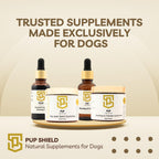 Pup Shield Fórmula de Apoyo Inmunológico Natural para Perros con Probióticos, Hoja de Olivo, Cola de Pavo y Equinácea, 30 Días