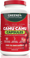 Greens+ SuperFruit Amazonian Camu Camu Supplement with Vitamins and Minerals, High ORAC Antioxidants, 400mg Natural Vitamin C, 120 Vegetable Capsules