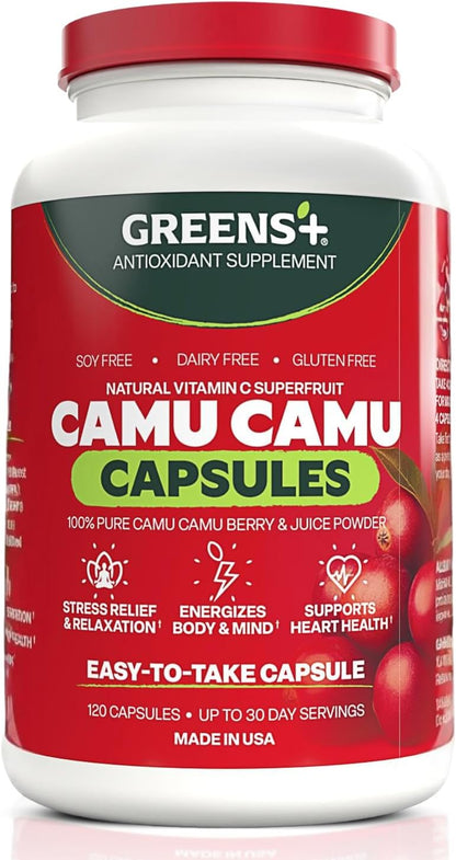 Greens+ SuperFruit Suplemento de Camu Camu – El funcionamiento normal del sistema inmunitario. – Image 1