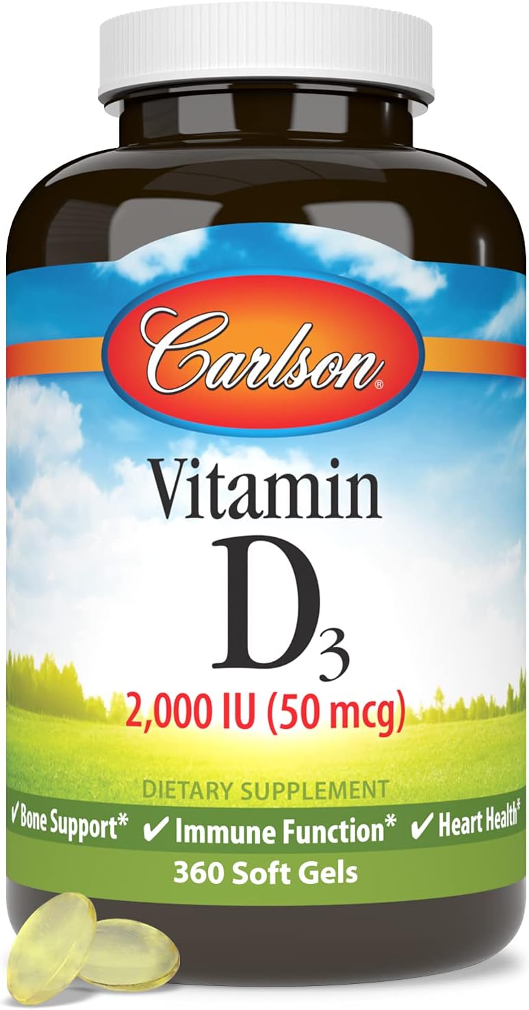 Carlson Vitamina D3 2000 UI (50 mcg) - 360 Cápsulas Blandas
