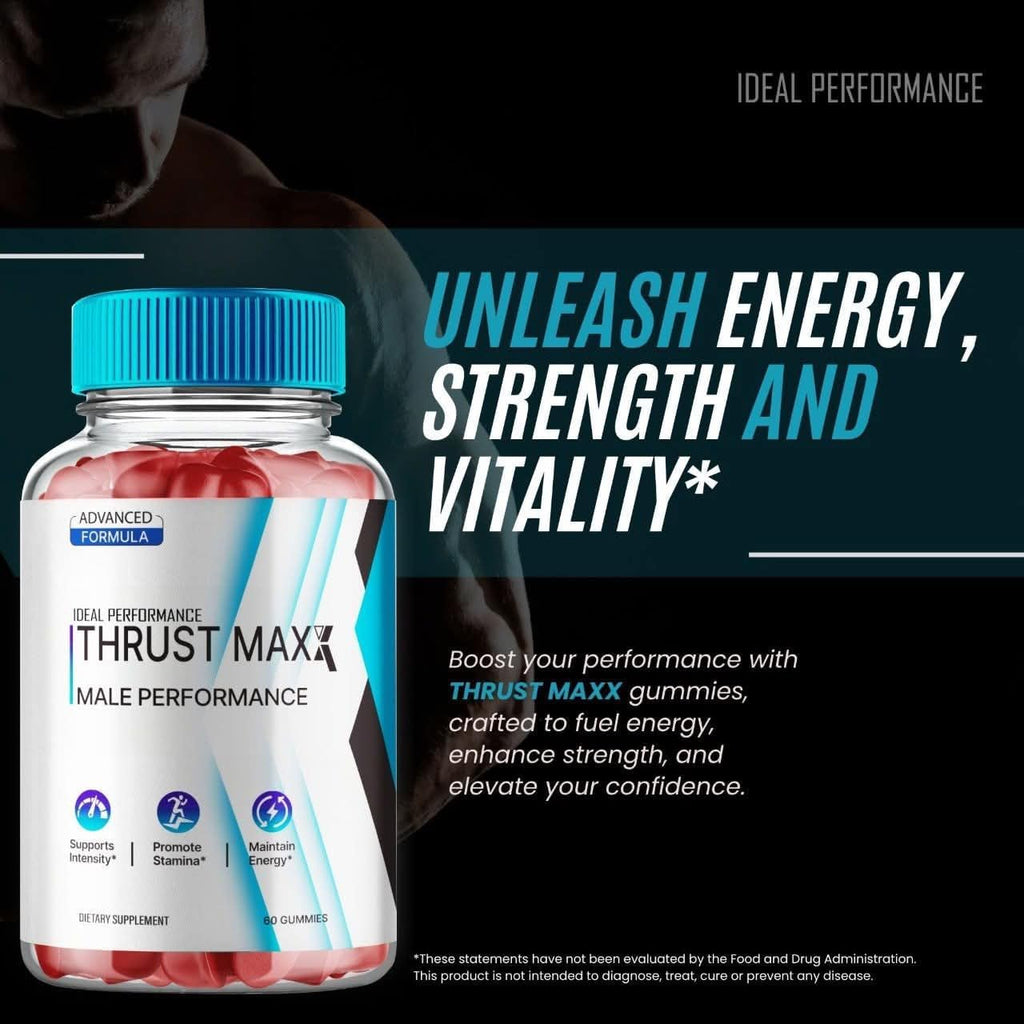Thrust Maxx Gummies - Gomitas de Suplemento para Hombres - Fórmula Avanzada de Máxima Potencia (60 Gomitas)