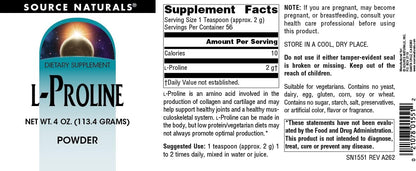 Source Naturals L-Prolina en Polvo - 113 g (4 oz) – Image 4