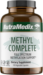 NutraMedix Methyl Complete - Cápsulas Completo para Metilación y Energía - Vitamina B2, B6, B12 y Folato - con Monohidrato de Creatina y Betaína Anhidra (120 Unidades)