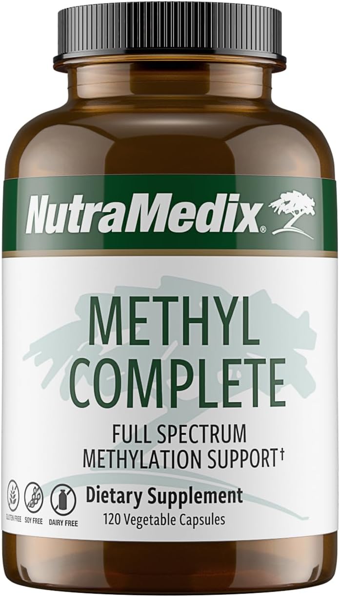 NutraMedix Methyl Complete - Cápsulas Completo para Metilación y Energía - Vitamina B2, B6, B12 y Folato - con Monohidrato de Creatina y Betaína Anhidra (120 Unidades)