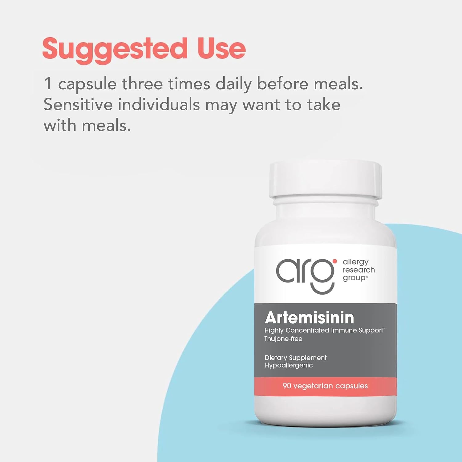 ARG Artemisinina - 200 mg de Extracto Concentrado de Ajenjo Dulce por Dosis - Suplemento Dietético Hipoalergénico y Vegetariano - 90 Cápsulas