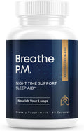 BREATHE PM, Cápsulas Nocturnas 6 en 1 con Mullein para la Salud Pulmonar (60 Cápsulas - 30 Días)