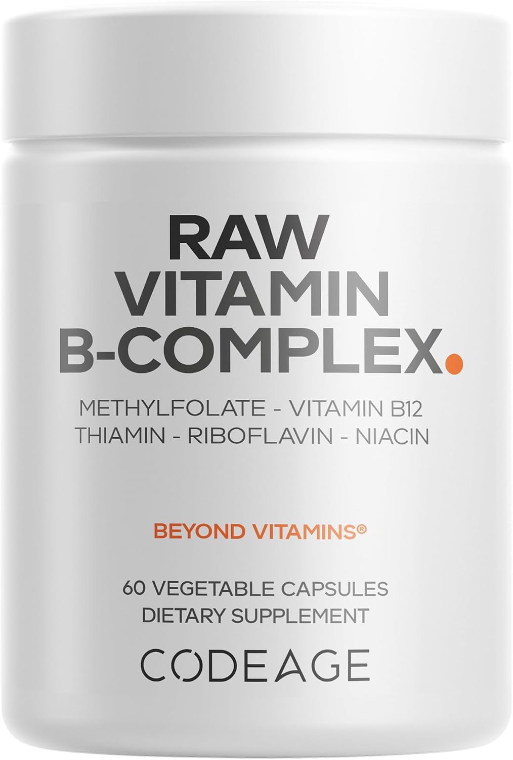 Codeage Raw Vitamin B-Complex - Complejo de Vitaminas B con Probióticos y Enzimas - 60 Cápsulas