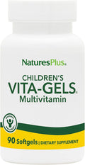 NaturesPlus Children’s Vita-Gels Multivitamínico infantil - 90 Cápsulas Blandas - Sabor Naranja Natural - Sin Gluten