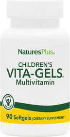 NaturesPlus Children’s Vita-Gels Multivitamínico infantil - 90 Cápsulas Blandas - Sabor Naranja Natural - Sin Gluten