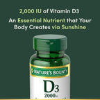 Nature's Bounty Vitamina D3 2000 UI Cápsulas Blandas (Paquete de 4 x 150 cápsulas)