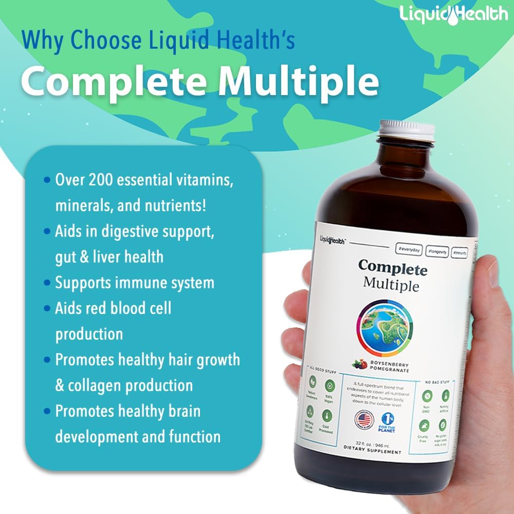 LIQUIDHEALTH Complete Multiple – Multivitamínico Líquido para Adultos, 946 ml (32 oz)