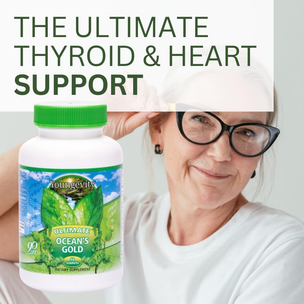 Youngevity Ultimate Ocean's Gold – Suplemento de Nutrientes Marinos para la Tiroides, el Corazón y el Equilibrio Hormonal – 60 Comprimidos (Pack de 2)