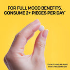 Mood Bites - Suplemento de Azafrán y Vitamina B3 para el Estado de Ánimo y Estrés - 30 Comprimidos Masticables Sabor Melocotón Cítrico