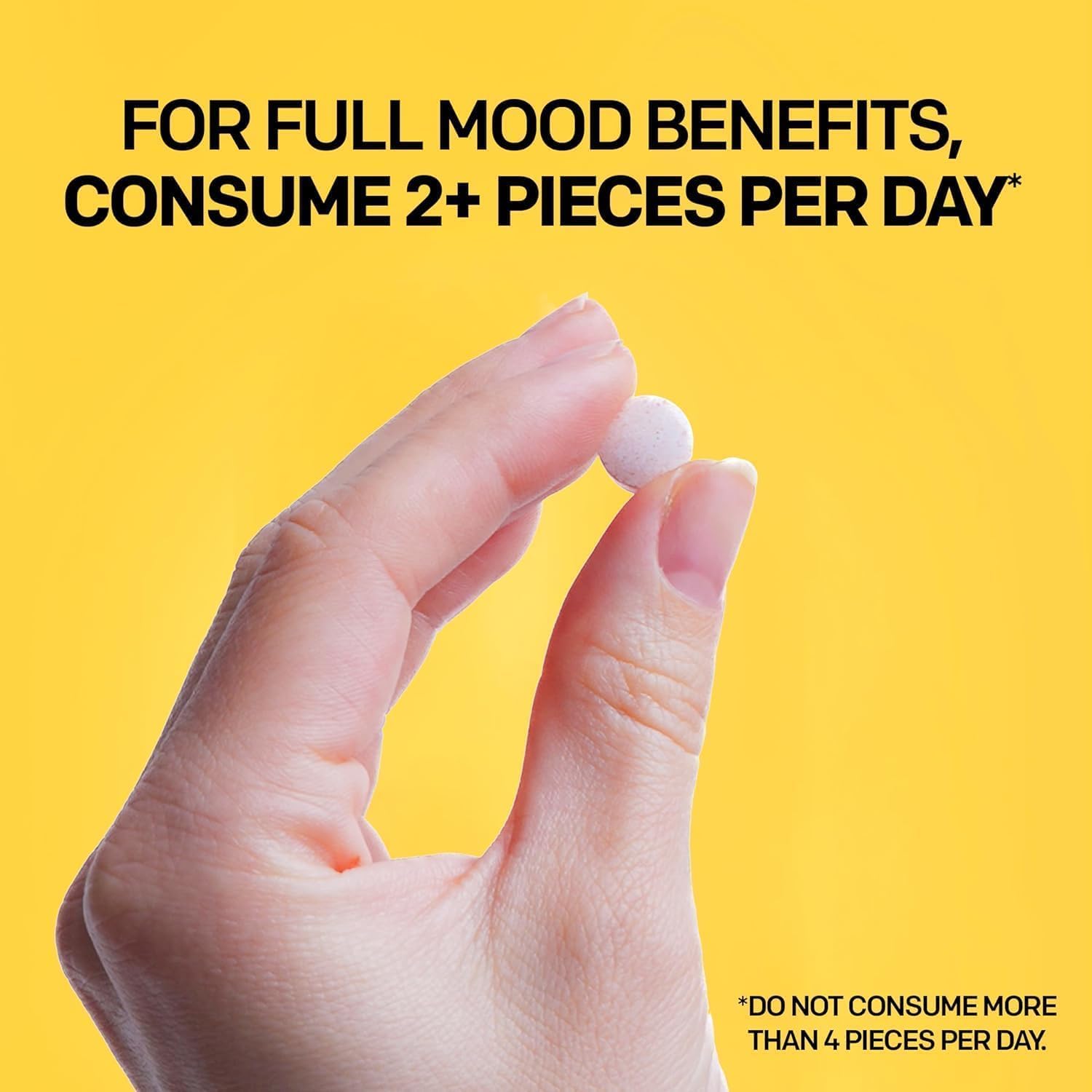 Mood Bites - Suplemento de Azafrán y Vitamina B3 para el Estado de Ánimo y Estrés - 30 Comprimidos Masticables Sabor Melocotón Cítrico