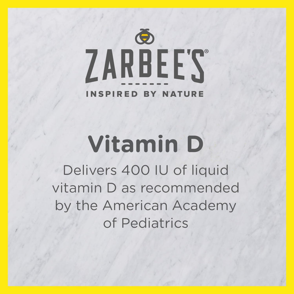 Zarbee's Gotas de Vitamina D3 para Bebés, 400 UI, Pack de 2 frascos de 14 ml