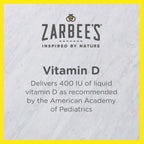 Zarbee's Gotas de Vitamina D3 para Bebés, 400 UI, Pack de 2 frascos de 14 ml
