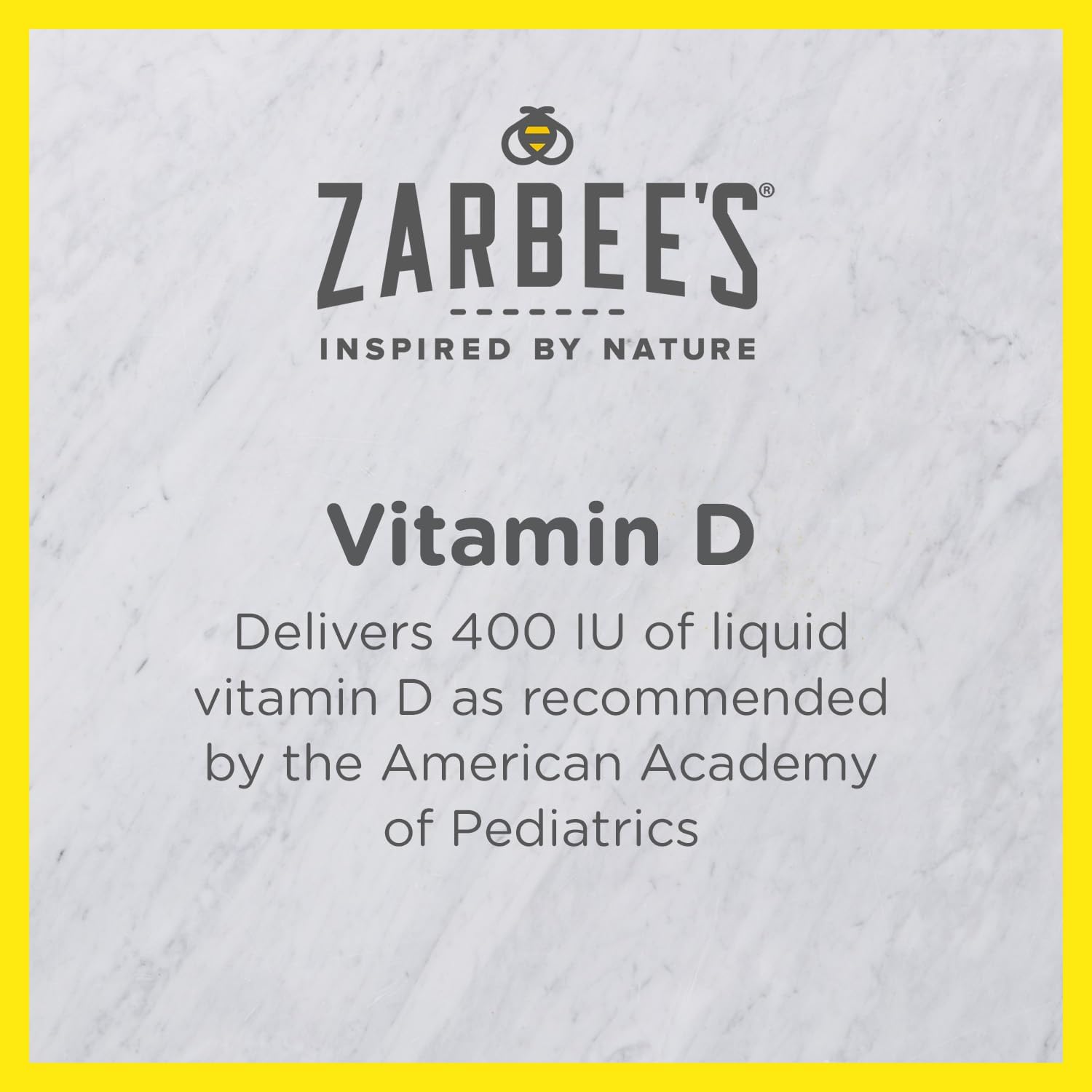 Zarbee's Gotas de Vitamina D3 para Bebés, 400 UI, Pack de 2 frascos de 14 ml