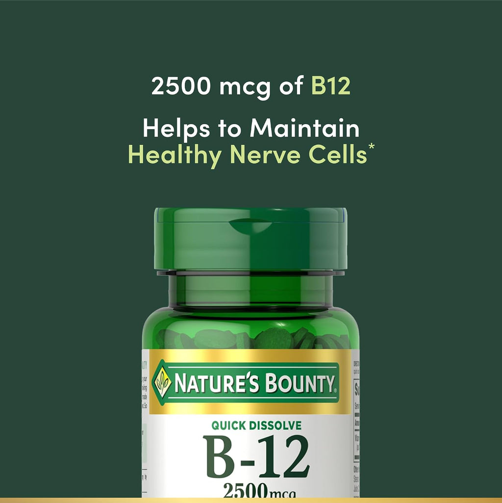 Nature's Bounty Vitamina B12 2500 mcg - 75 Comprimidos de Disolución Rápida