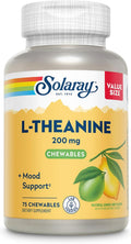 Solaray L-Teanina 200mg + Vitamina B6, 75 Comprimidos Masticables