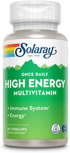 SOLARAY Multivitamínico Diario de Alta Energía Sin Hierro – 30 Cápsulas Veganas
