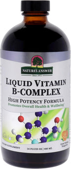 Nature's Answer Complejo B Líquido 473 ml | Apoya el Sistema Inmunológico | Alivia el Estrés | Energía Natural