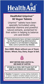 HealthAid Uriprinol® 60 Comprimidos – Depurativo Antioxidante de Ácido Úrico