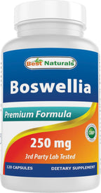 Best Naturals Boswellia Serrata 250 mg - 120 Capsules - Standardized to 65% Boswellic Acid