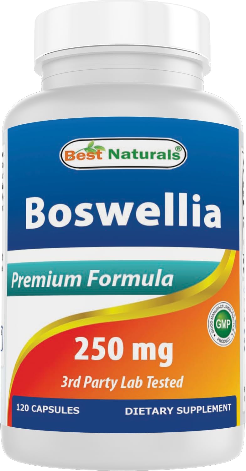Best Naturals Boswellia Serrata 250 mg - 120 Capsules - Standardized to 65% Boswellic Acid