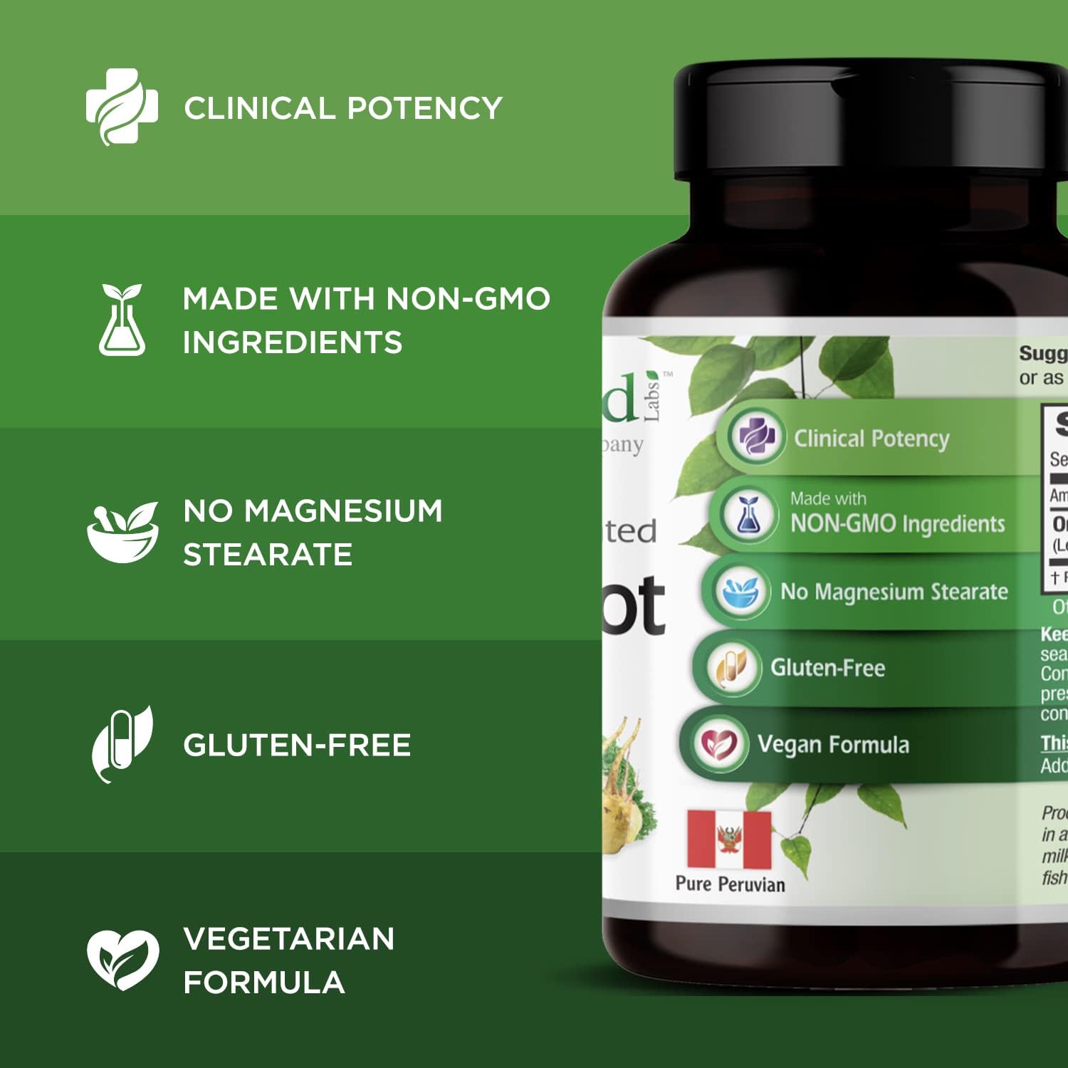Raíz de Maca de Emerald Laboratories - 500mg por Cápsula - 60 Cápsulas Vegetales