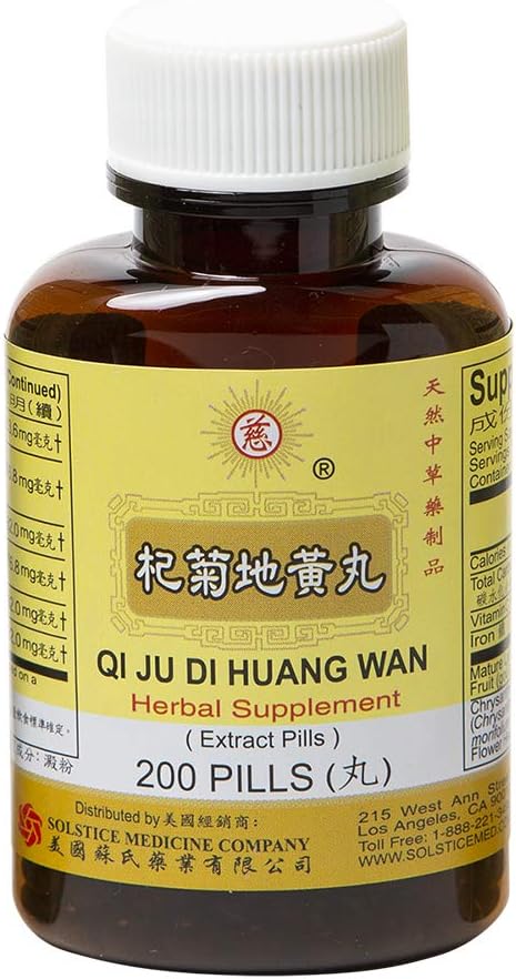 Solstice Medicine Qi Ju Di Huang Wan Herbal Supplement (200 Pills)